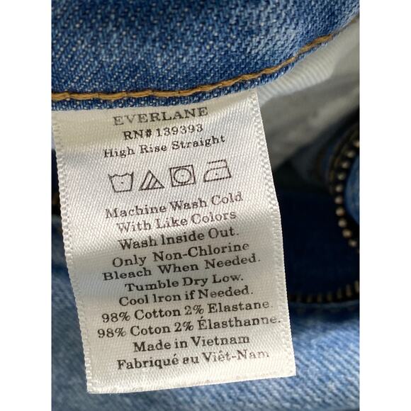Everlane High Rise Straight Ankle Jeans Womens Size 28 Preppy Normcore Business - Picture 6 of 9